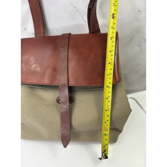 DUDU Vera Pelle Leather Canvas Crossbody Messenger Bag Postman Handbag Brown - Picture 6 of 16